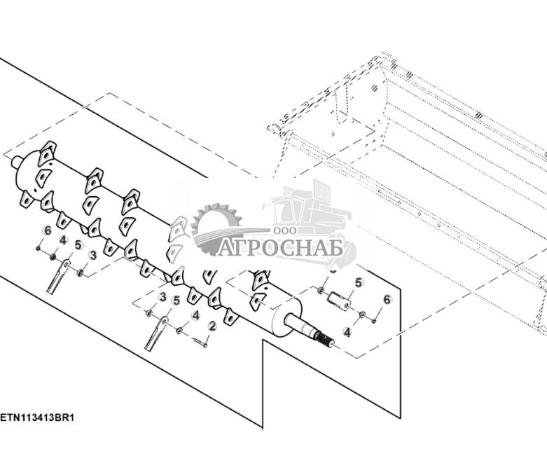 Ротор с зубчатыми ножами, соломоизмельчитель сверхтонкого реза - ST818106 870.jpg